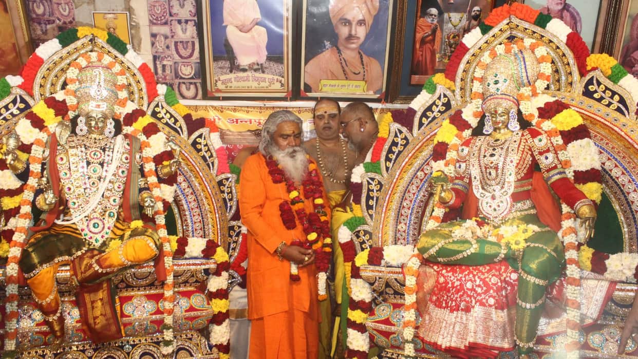 lord Shiva and maa Parvati marriage in Annapurna temple Mahadev became groom gaura bride
