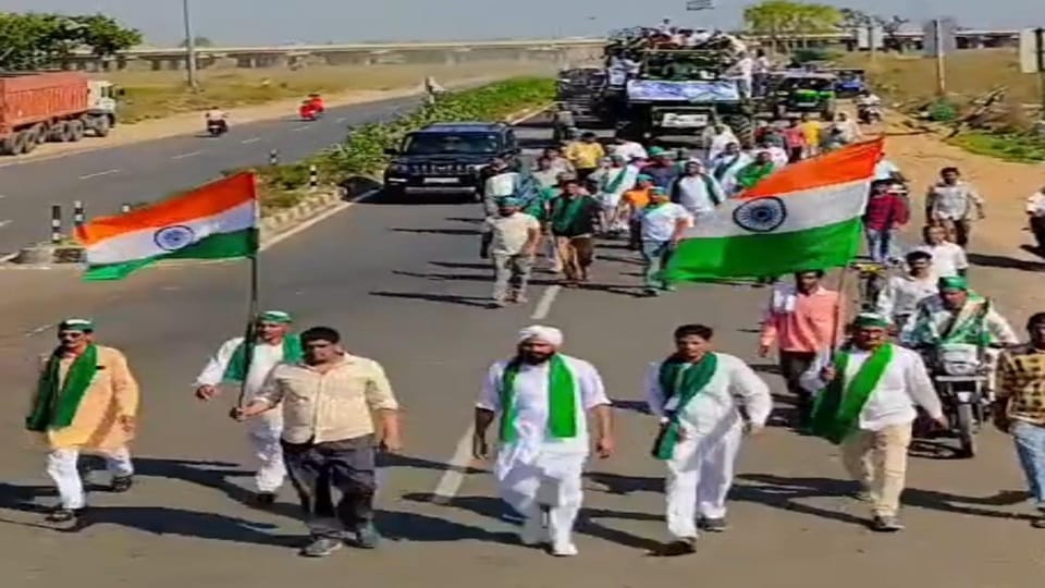 Farmers took out a tractor rally