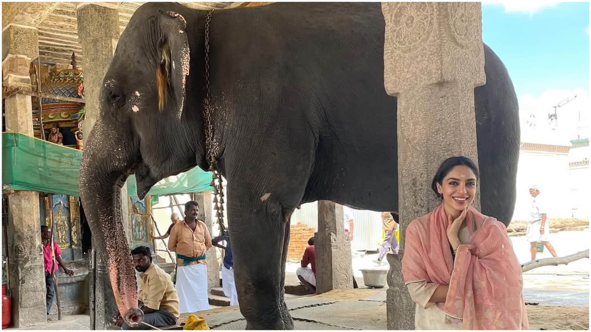 Sobhita Dhulipala explores historic temples in tamilnadu during her vacations