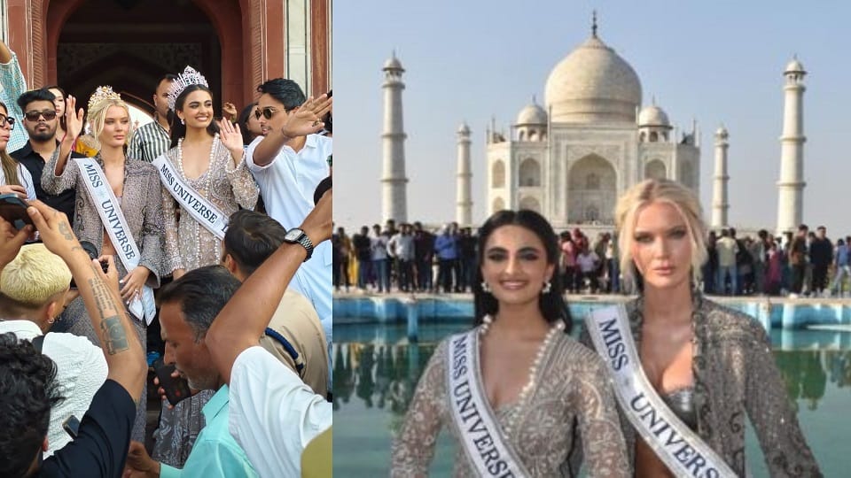 Miss Universe was impressed by the beauty of Taj Mahal