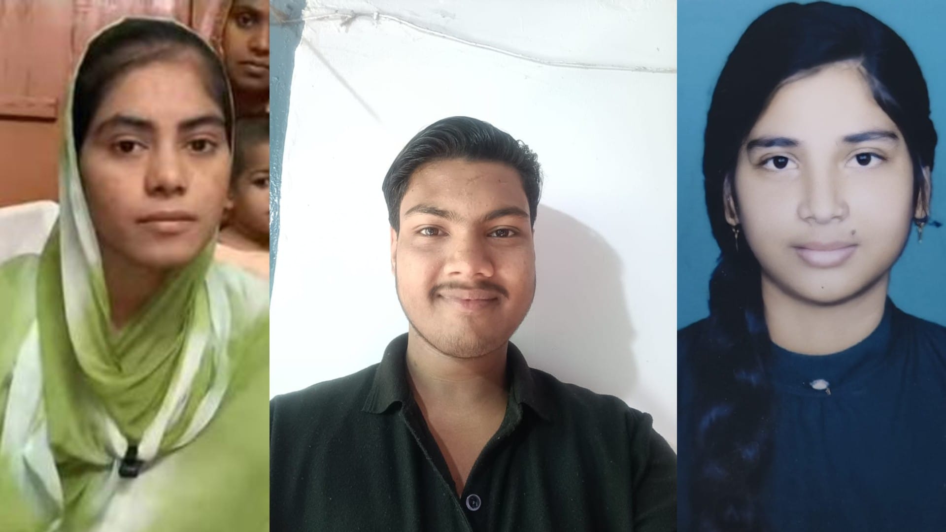 क्रमश: समरजहां खातून, अभिषेक राज और सुरभि कुमार की फाइल फोटो।।