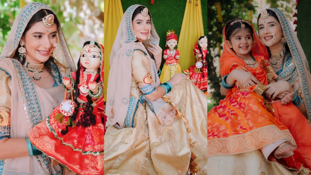 Gangaur 2025 how to get ready in Rajasthani look Charu Asopa ethnic look