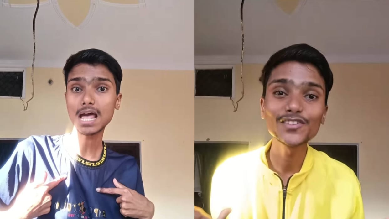 Delivery boy imitating girls in such a way that people were stunned Video goes viral on internet