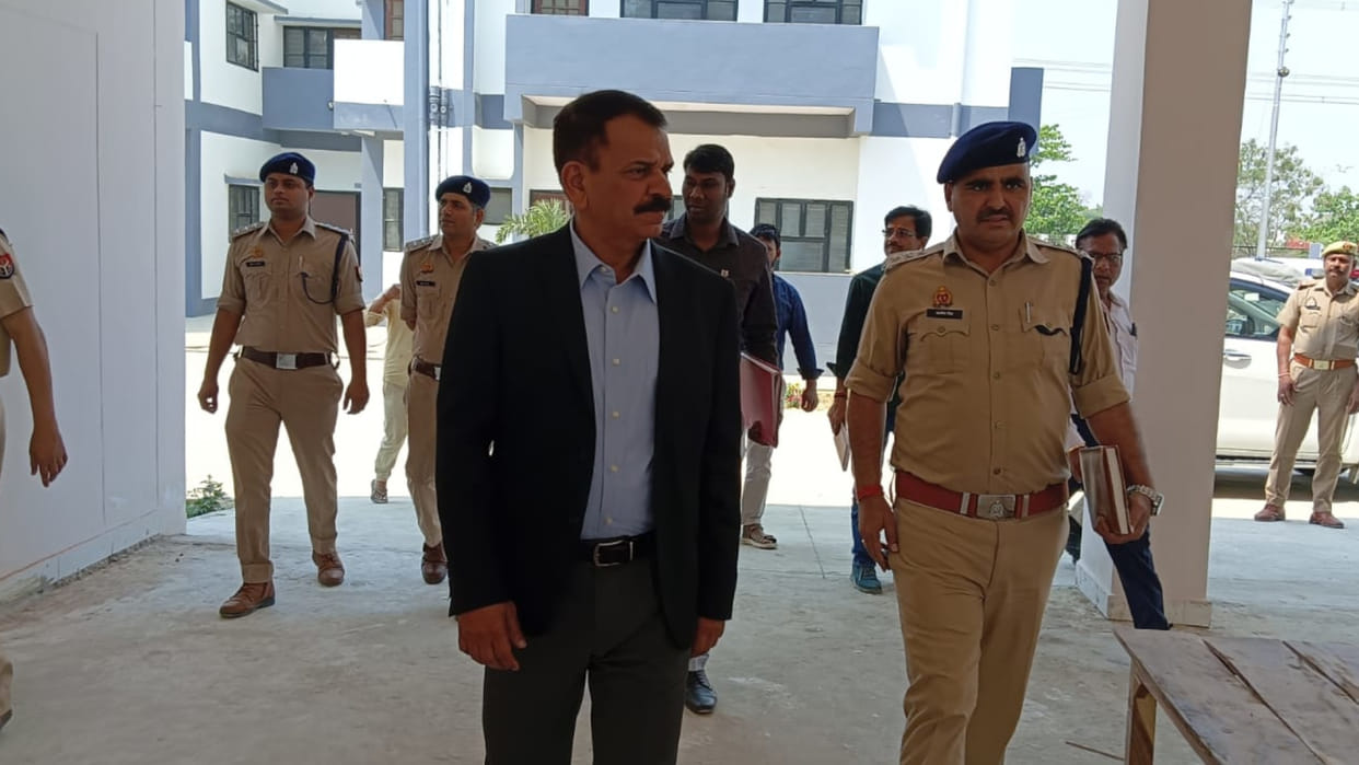 DG Fire inspected the fire station being built in Chauri Chaura, Gorakhpur and gave instructions