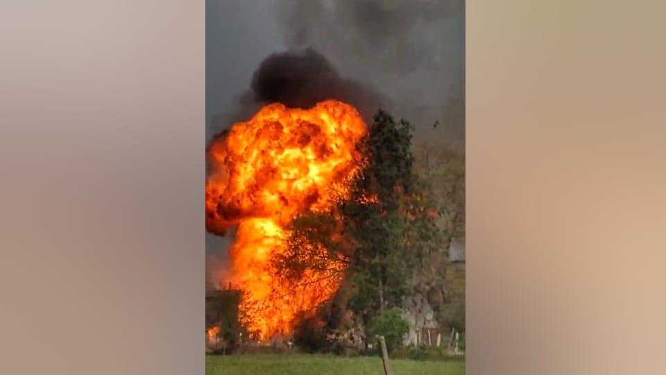 Bareilly Gas warehouse Cylinders Blast truck parked outside an LPG warehouse More than hundred cylinders burst