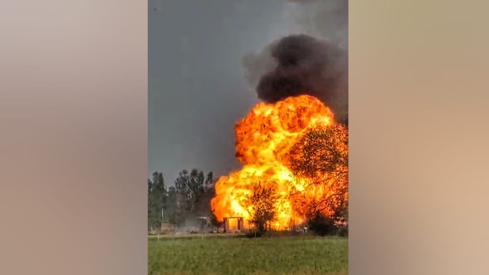 Bareilly Gas warehouse Cylinders Blast truck parked outside an LPG warehouse More than hundred cylinders burst