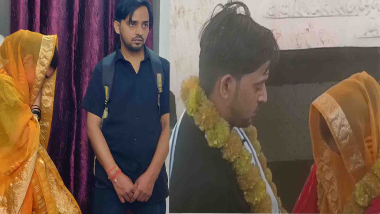 Family members caught the lover who came to meet his girlfriend and got them married