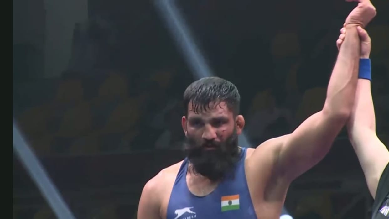Indian wrestler Sunil Kumar won the bronze medal in the 87kg Greco Roman bout of the Asian Championship
