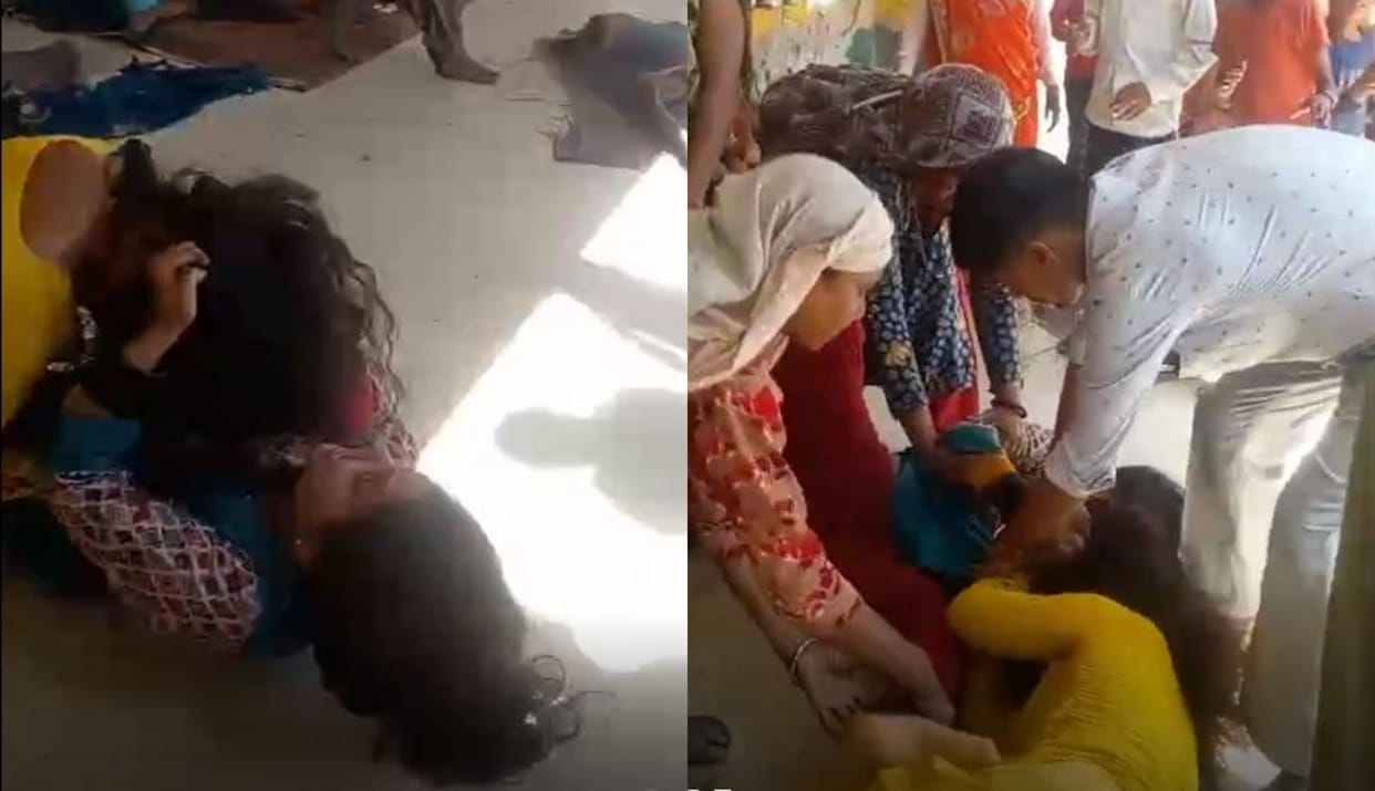 fight between teacher and Anganwadi worker in school