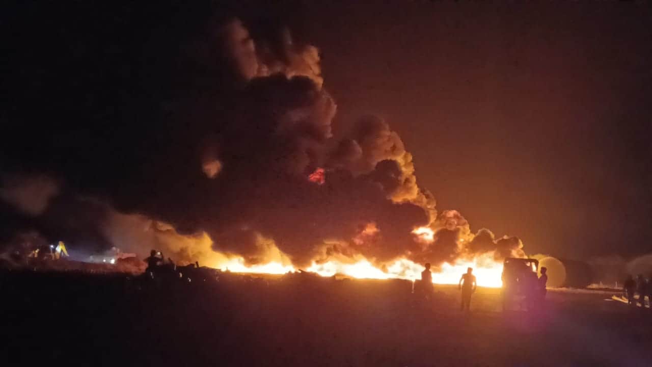 huge fire broke out in pipe warehouse in Mandsaur