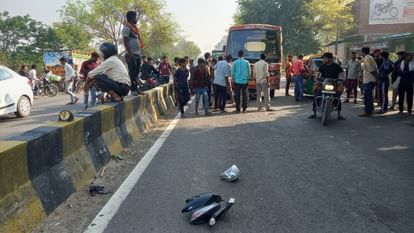Roadways bus dragged the bike rider for 20 meters man dies in Budaun