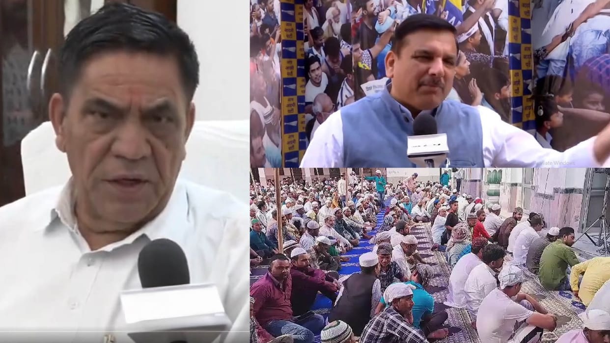 bjp and aap mla Statement on Namaz in Delhi before Eid with navratri meat shop