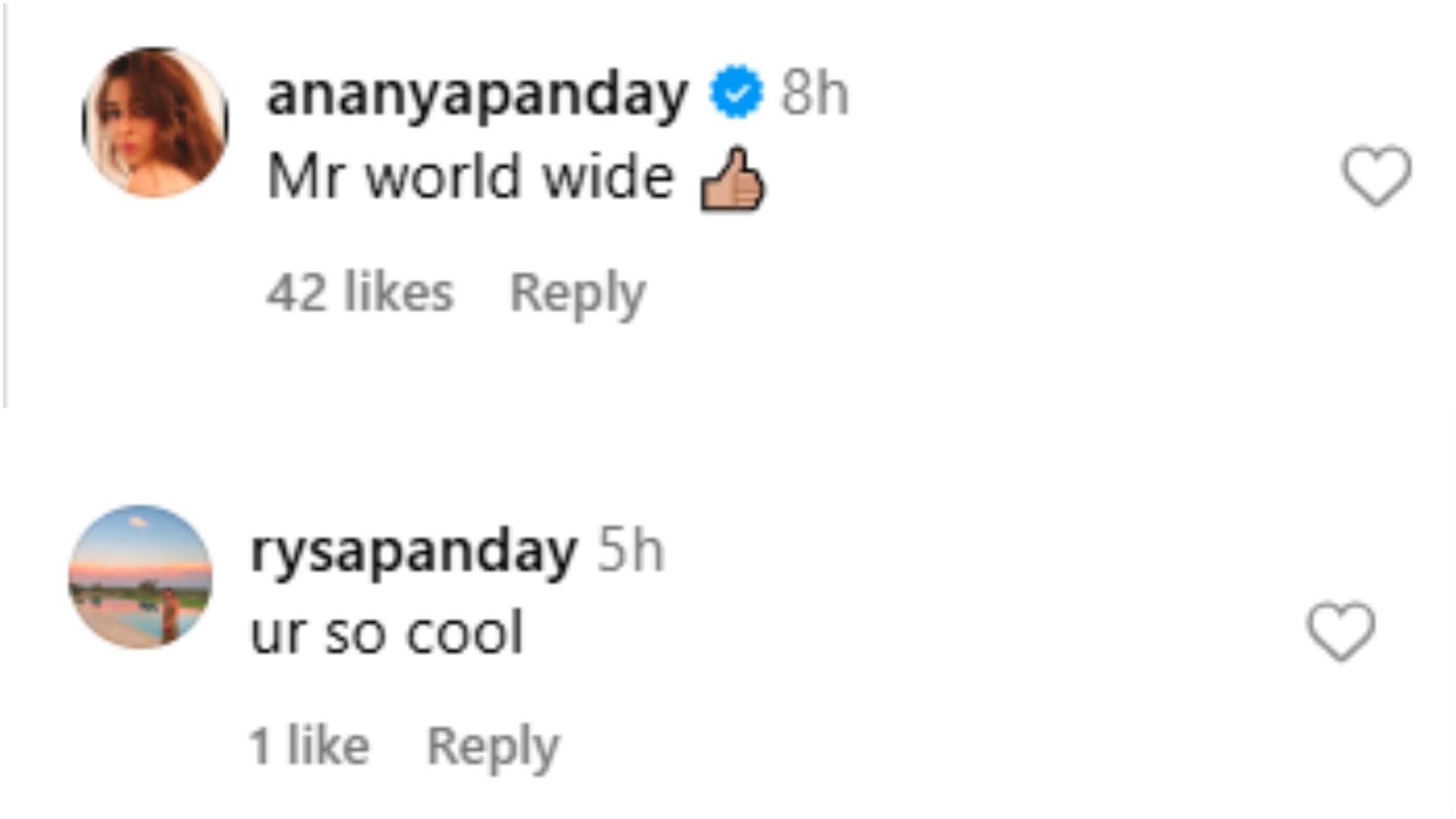 Ananya Panday reacted on rumored boyfriend Walker Blanco post says mr worldwide