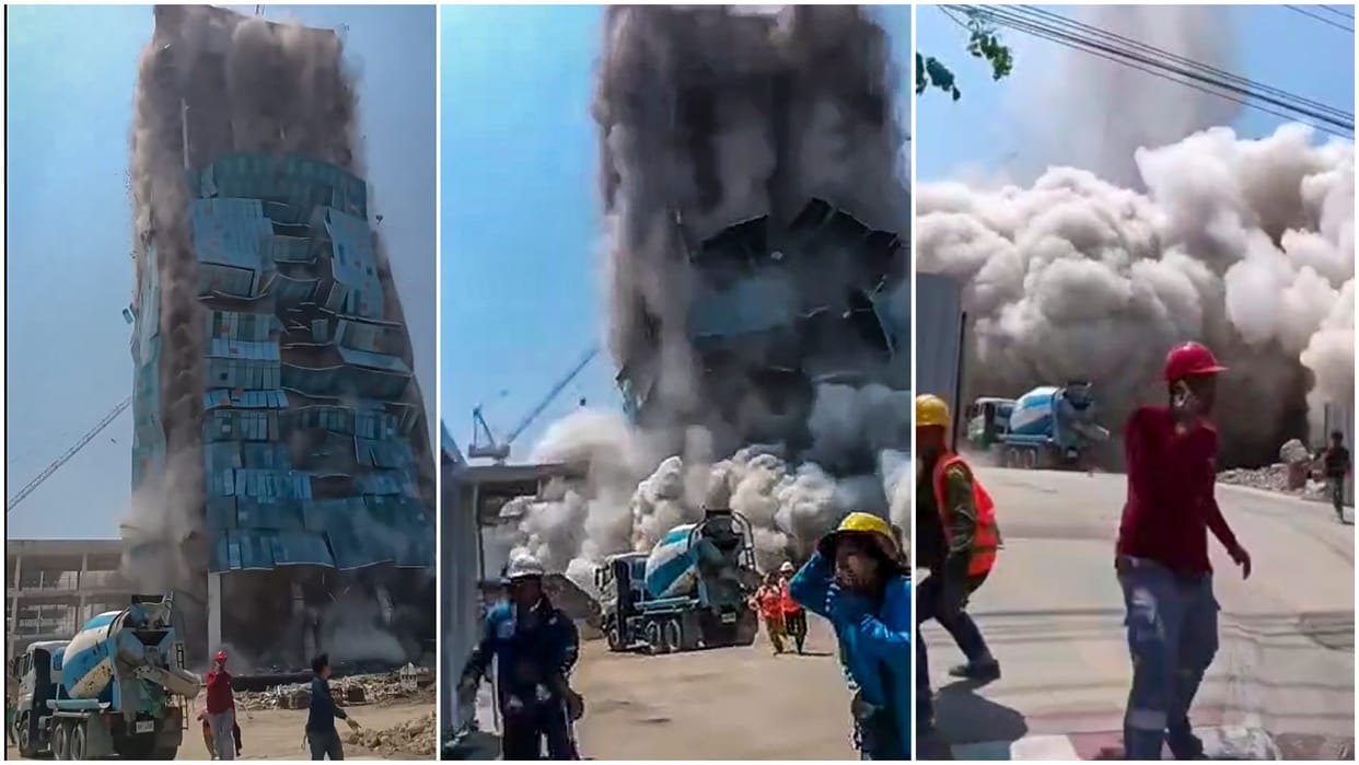 Four Chinese detained after entering 33-storey building collapsed due to earthquake in bangkok