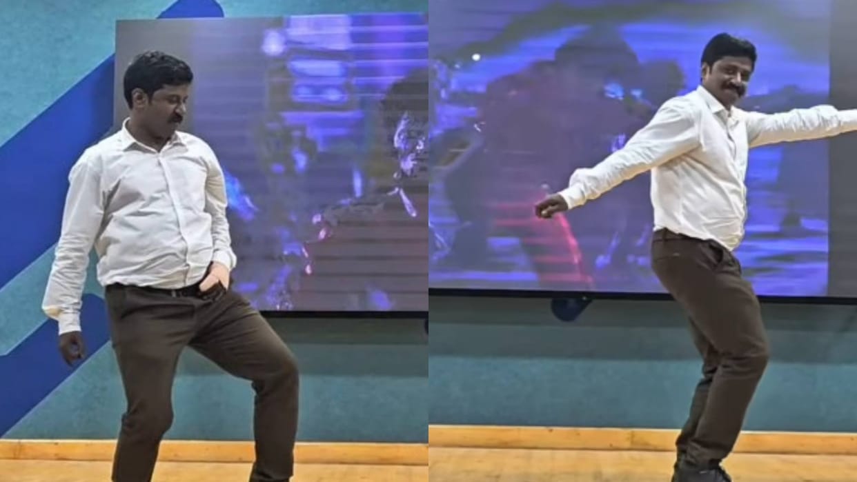 While teaching in the classroom the professor suddenly started dancing Video goes Viral On Internet