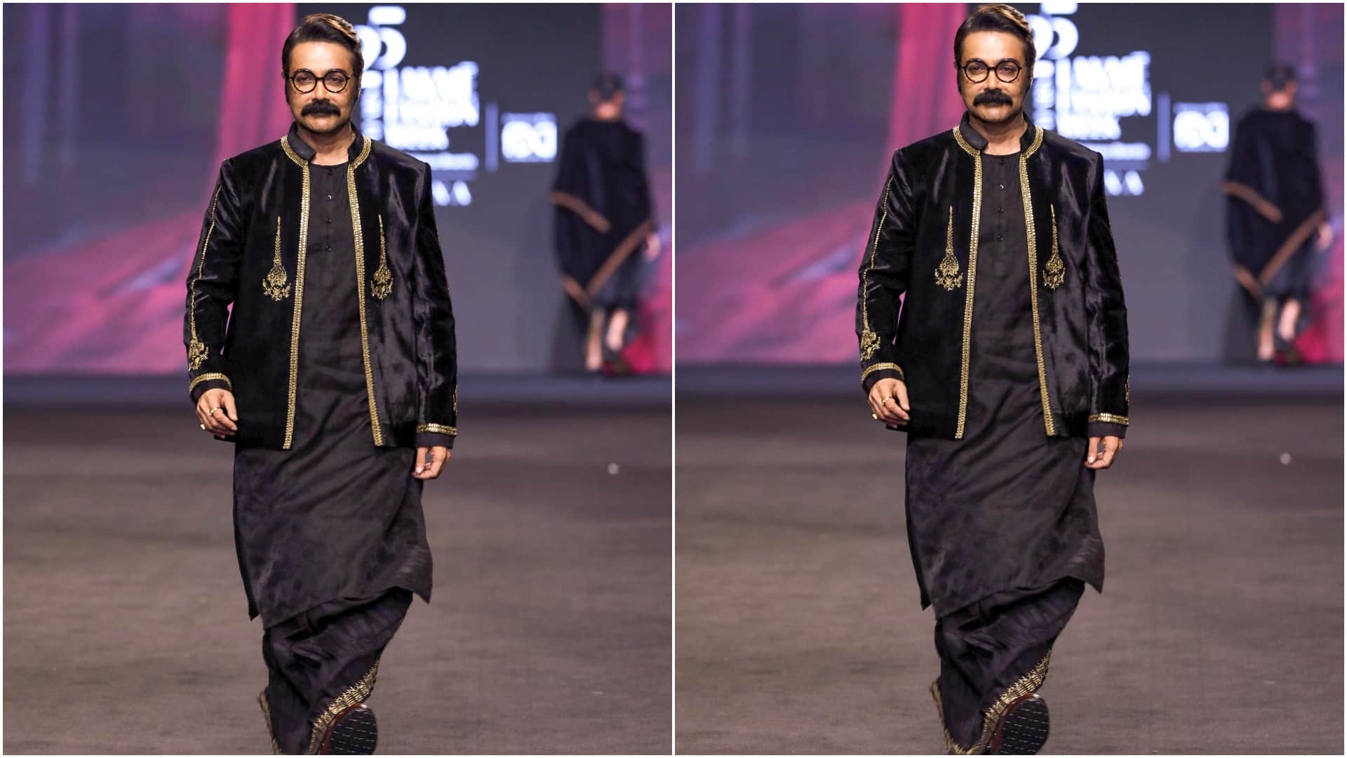 Karishma kapoor Nushrratt Bharuccha Prosenjit Chatterjee Leander Paes ramp walk in fashion show