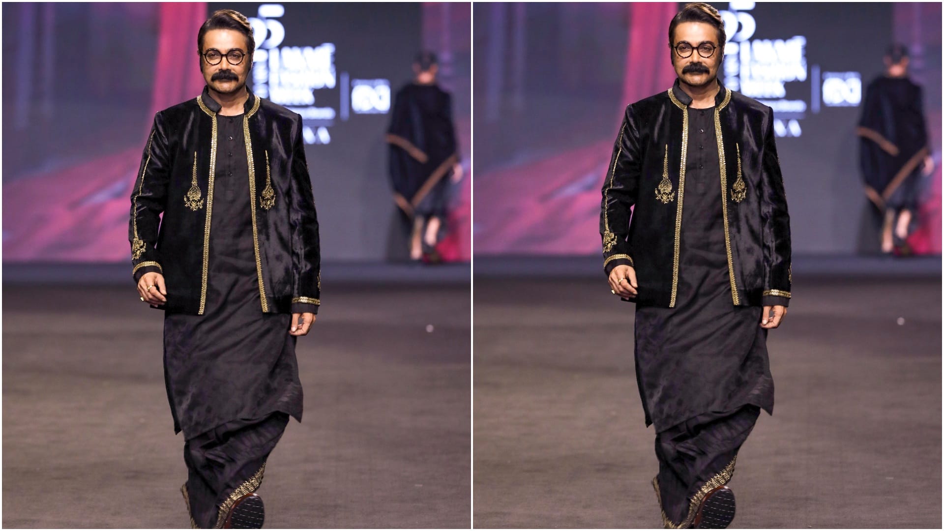Karishma kapoor Nushrratt Bharuccha Prosenjit Chatterjee Leander Paes ramp walk in fashion show