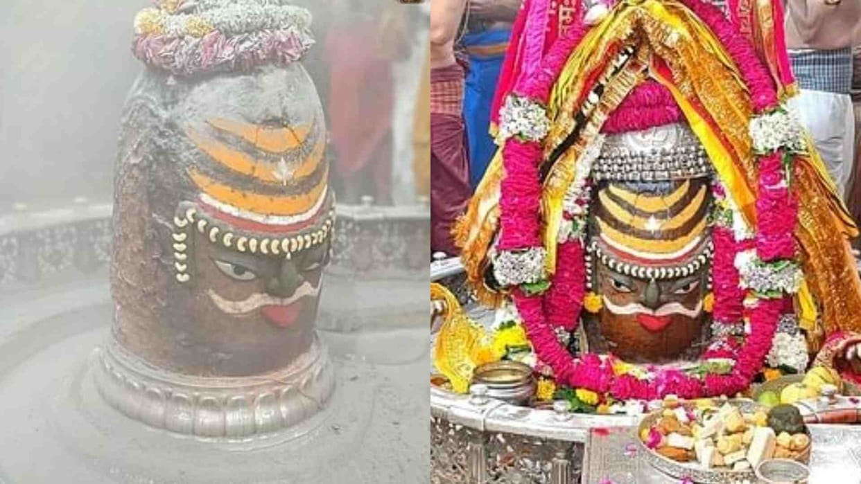Ujjain Mahakal: Baba Mahakal is adorned with Tripund and Belpatra on his forehead