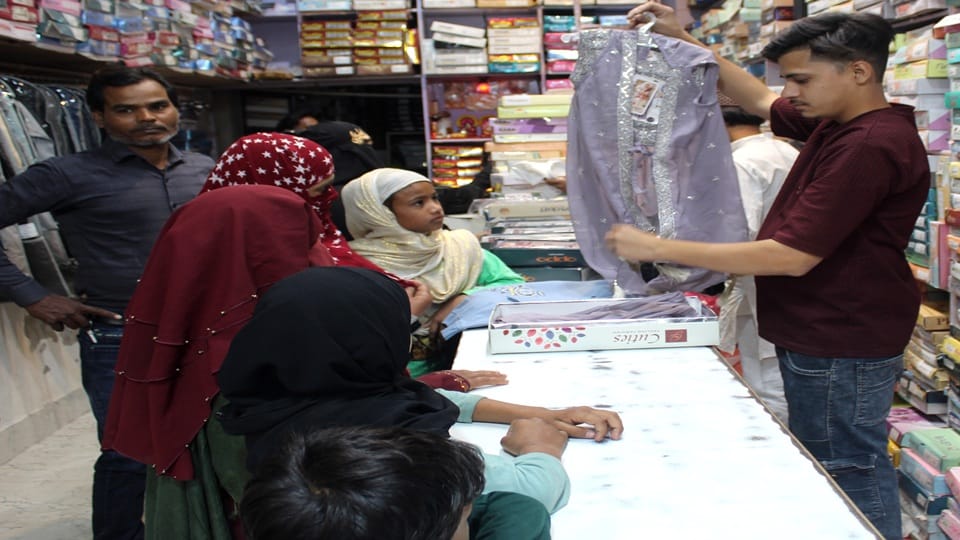 Market decorated for Eid