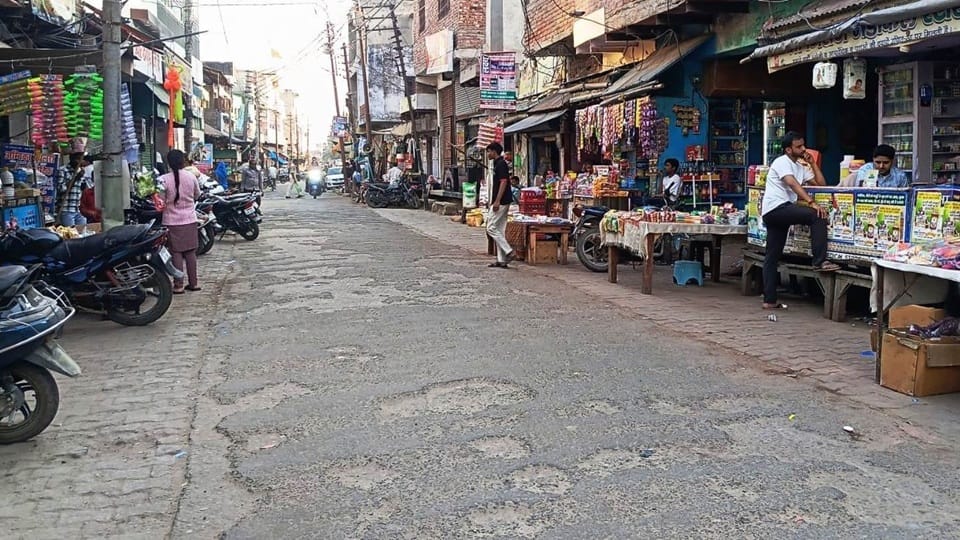 road of Sadabad market is in bad condition