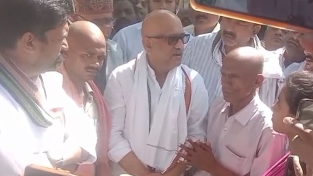 Congress state president Ajay Rai met Pooja family