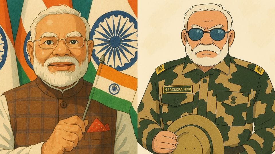 Govt shares pictures of PM Modi in AI generated Studio Ghibli style