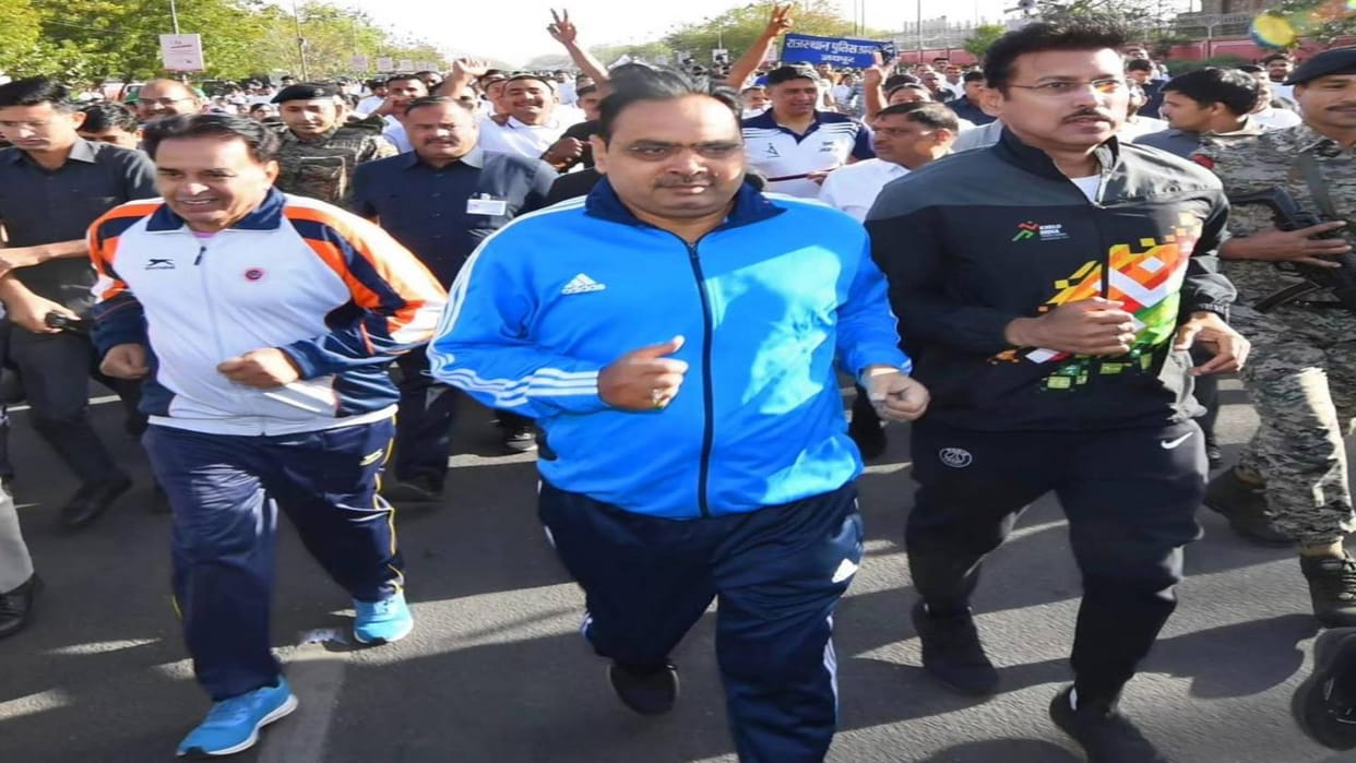 Rajasthan CM Bhajanlal Sharma ran with youth in Run for Fit Rajasthan If youth is fit then country is fit