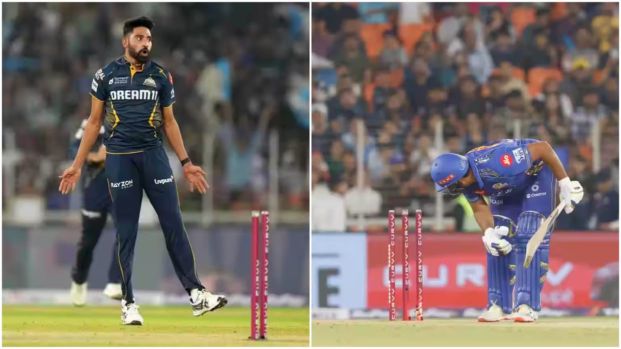IPL 2025 GT VS MI Mohammed Siraj dismisses Rohit Sharma fans reacts know details
