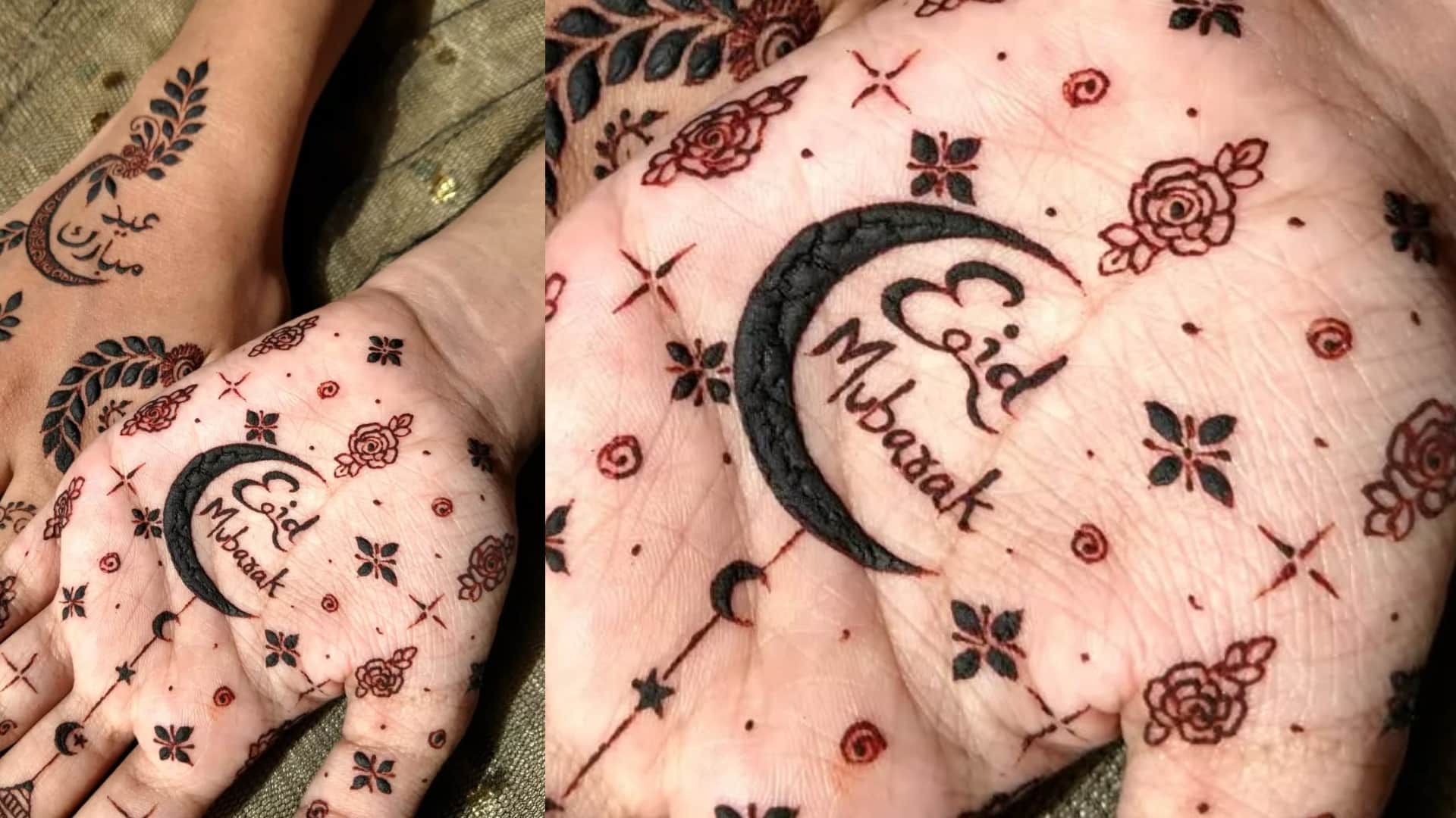 Eid Special Mehndi design for front hand Chand Mehndi Designs For Eid 2025