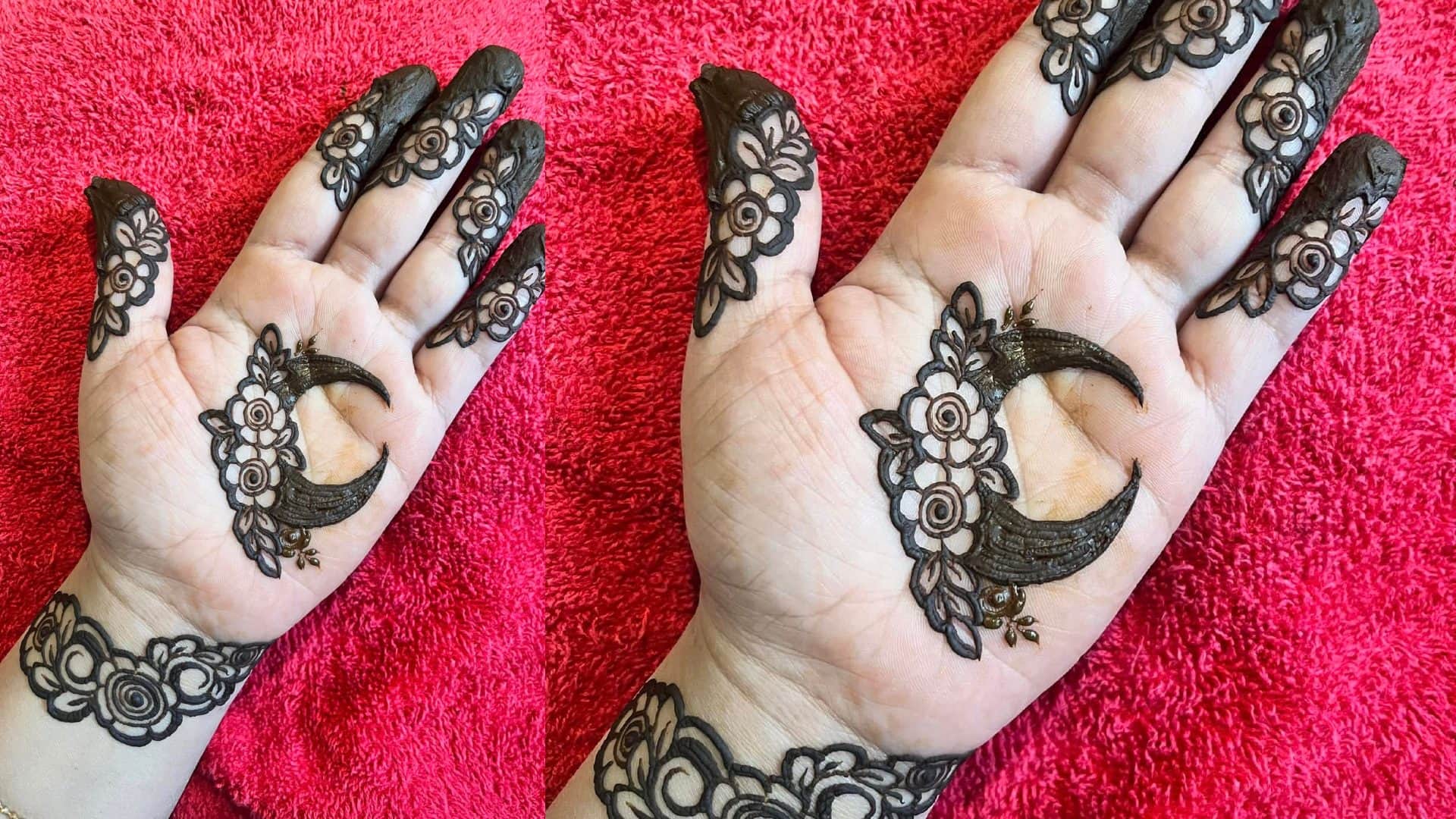 Eid Special Mehndi design for front hand Chand Mehndi Designs For Eid 2025