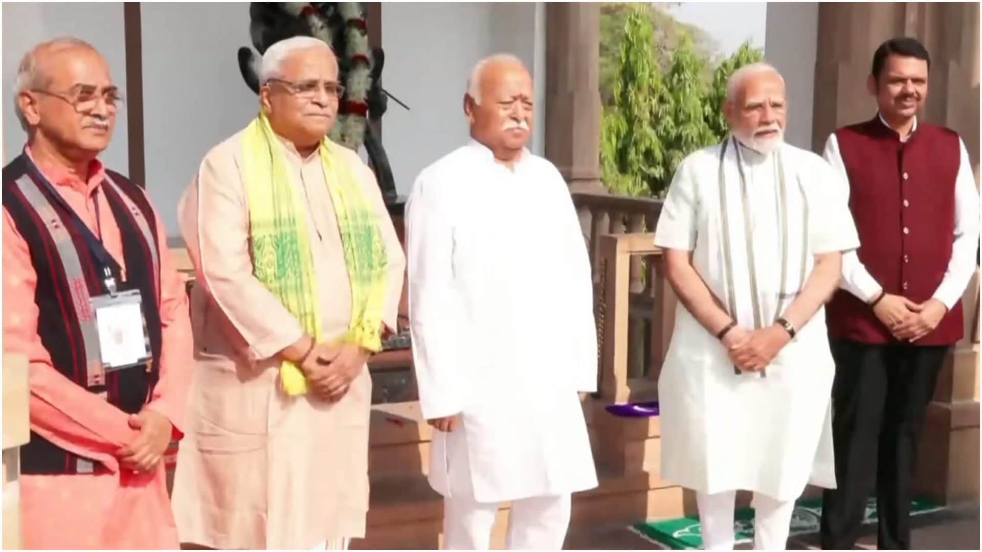 PM Narendra Modi Photos tribute to RSS founder Keshav Baliram Hedgewar at Smruti Mandir in Nagpur