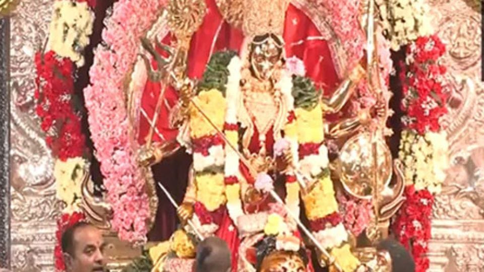 The nine-day festival began in temples with the worship of Maa Shailputri