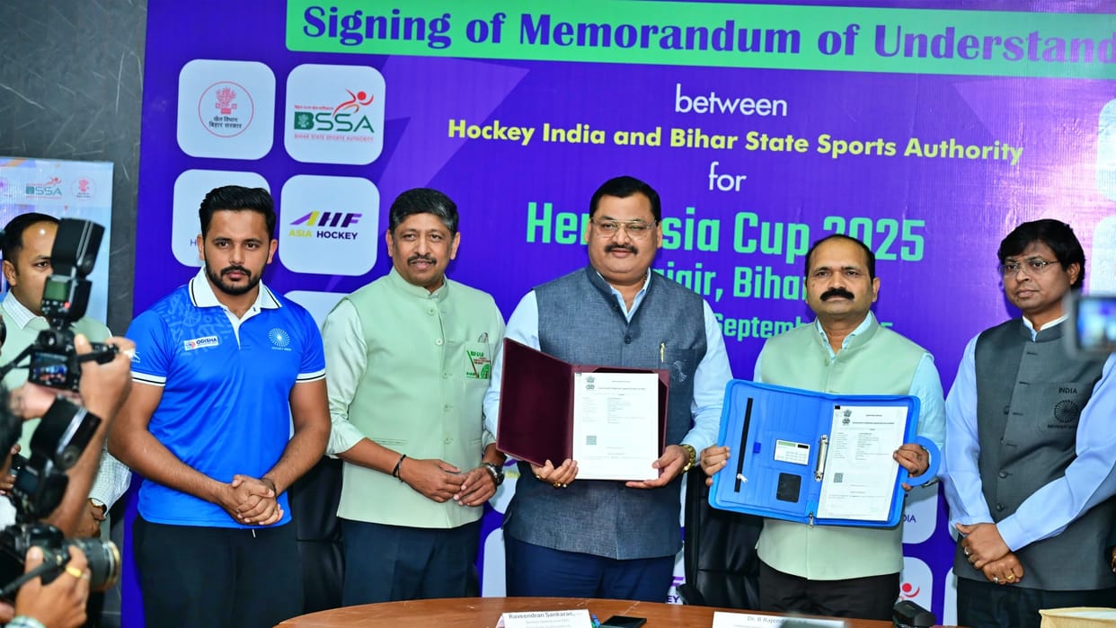 Bihar Hero Asia Cup 2025 to be held in Rajgir MoU signed between Hockey India and Bihar State Sports Authority