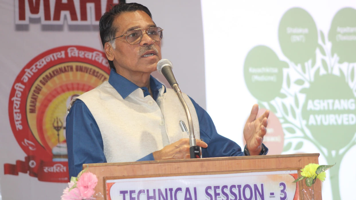 Second day of the three-day international seminar at Gorakhpur MGUG, Prof. Ramesh Sharma of Shillong spoke