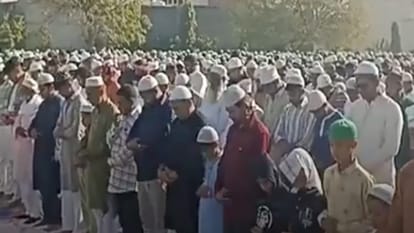 Eid Ul Fitr People pray for peace after offering Eid prayers in Haryana