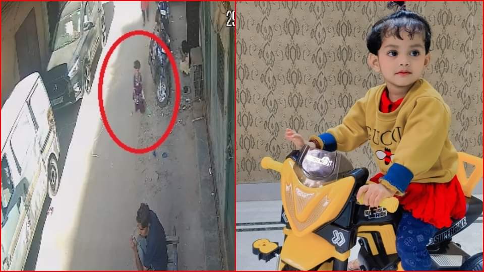 In Paharganj a minor boy ran over a two-year-old girl playing in street with his car death
