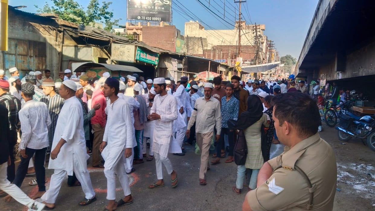 People of Muslim community are immersed in the celebration of Eid in Meerut
