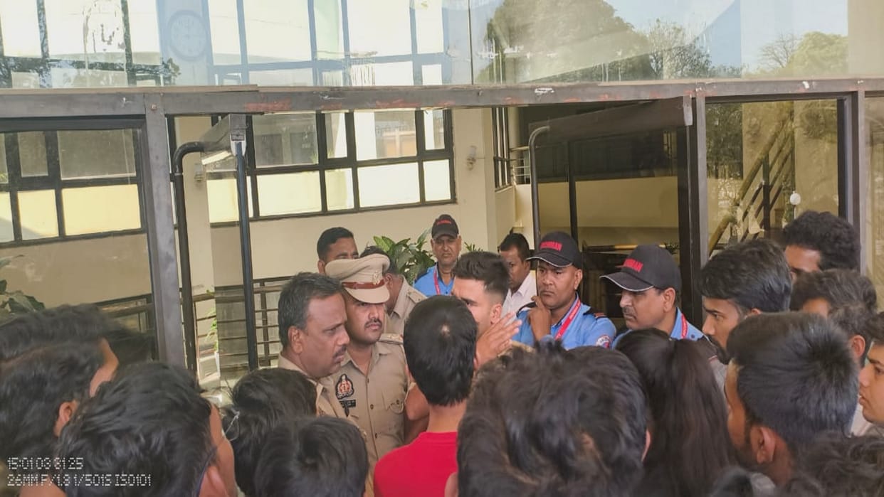 Anger erupted over the death of two students, students again started protesting at IIIT