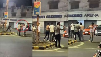 झांसी में देर रात कटा बवाल: जीवनशाह तिराहे पर युवकों के दो गुट भिड़े, बेल्ट से पीटा; वीडियो वायरल Two groups of youths clashed at Jeevanshah Tiraha in Jhansi