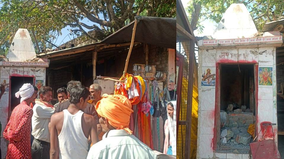 idol of Maa Durga was broken in temple built on banks of Saryu in Ayodhya people are angry