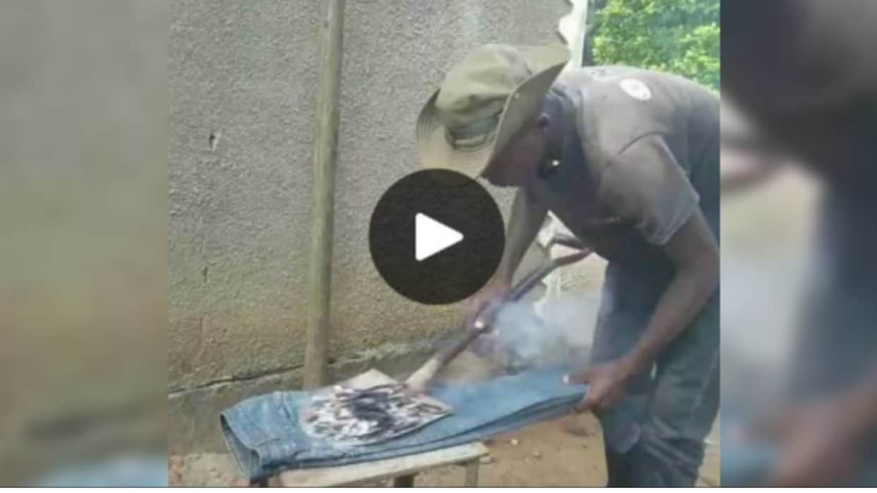 Desi Jugaad Video of ironing clothes Viral Video Social Media Google Trends