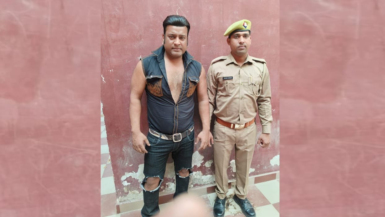 A man arrested for shooting a reel in Thakurganj in Lucknow.