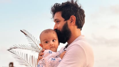 Wife Sheetal Massey shares love Note on Vikrant Massey Birthday dropped a photo of actor kissing son Vardaan
