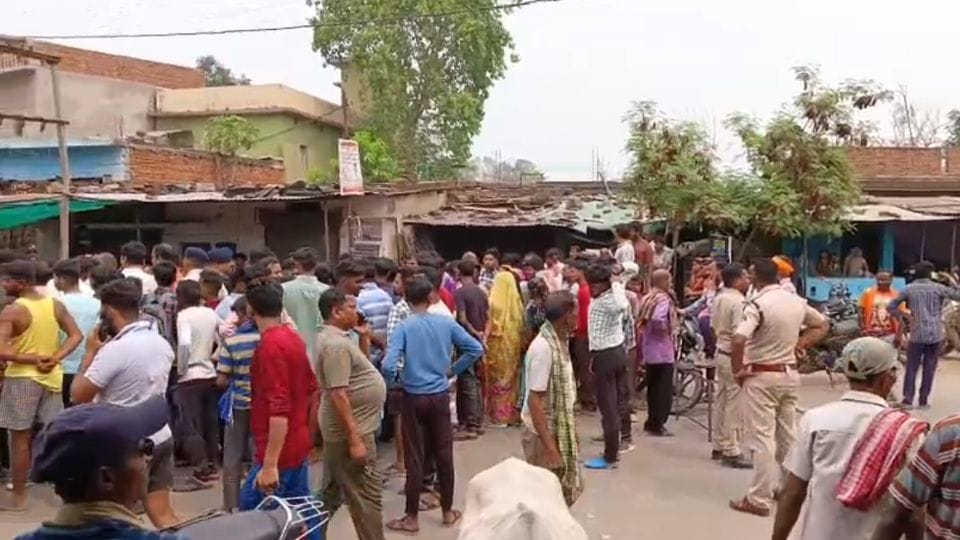 container hit bike and an innocent one and a half year old child died In Janjgir Champa