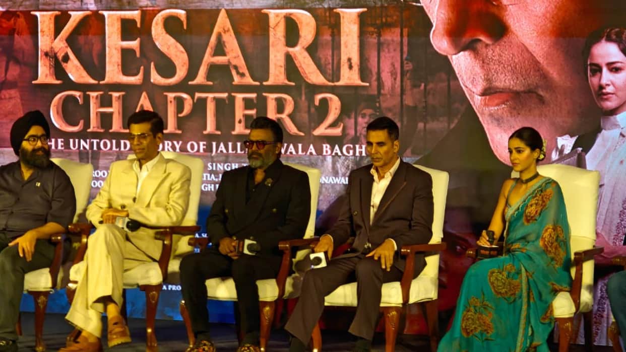 Kesari 2 Trailer Launch Event in delhi akshay kumar r madhavan ananya panday karan johar karan singh tyagi