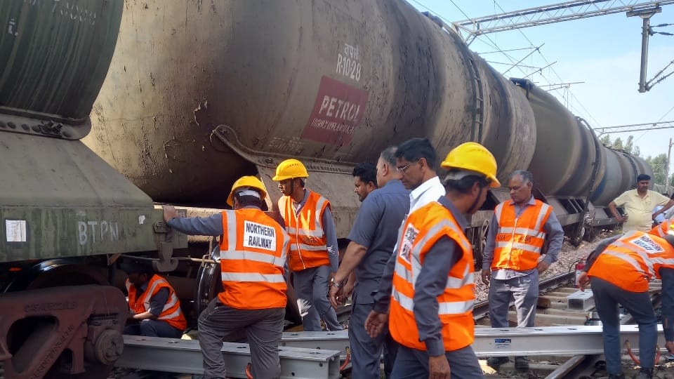 Six coaches of malgadi train loaded with petrol derailed on Ambala Chandigarh track