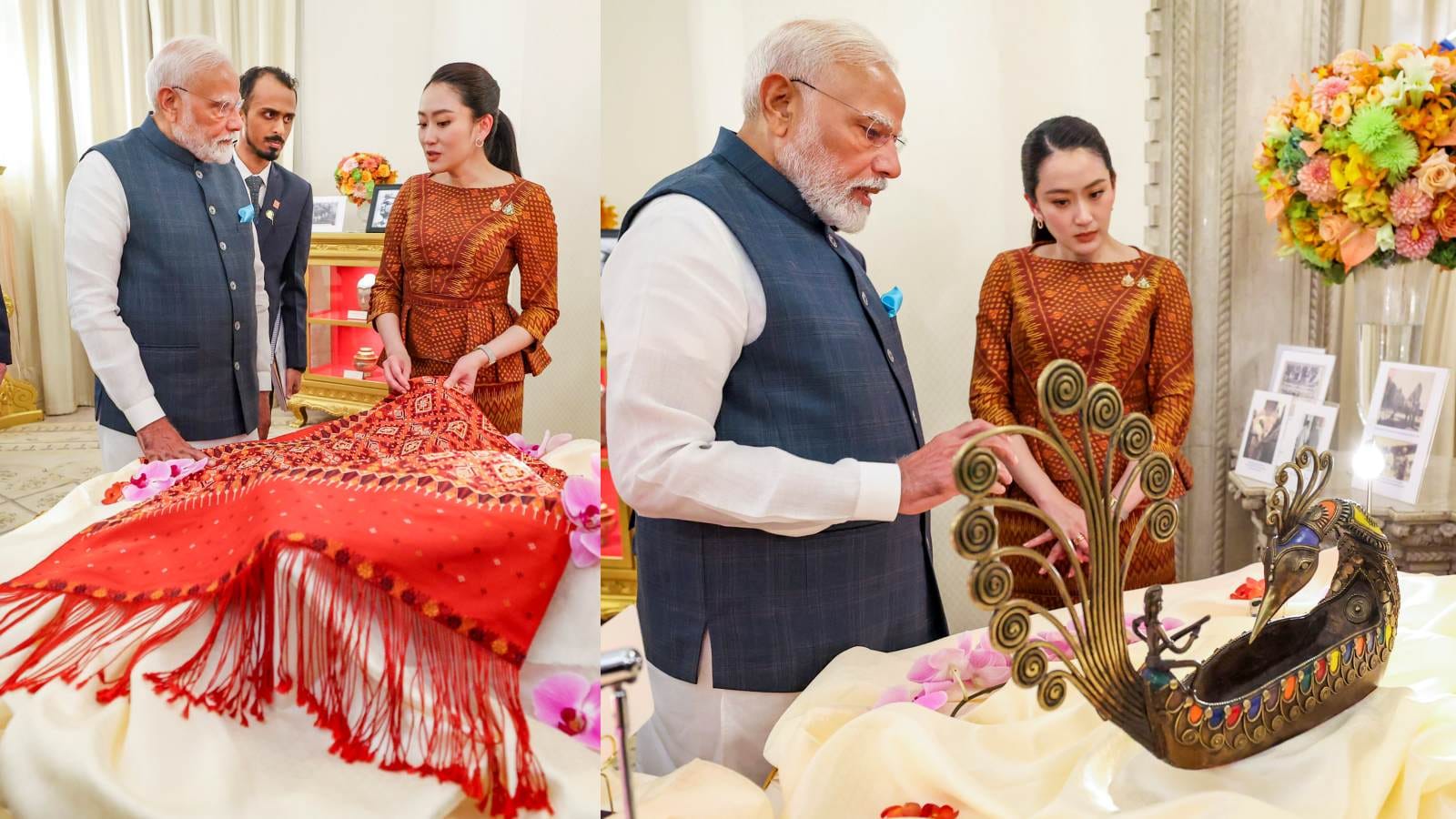 PM Modi Bangkok Photos Meeting with Thailand PM Paetongtarn Shinawatra see glimpses mementos