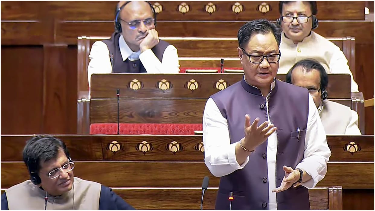 Kiren Rijiju says in Rajya Sabha Opposition trying to mislead people on Waqf Amendment Bill 2025