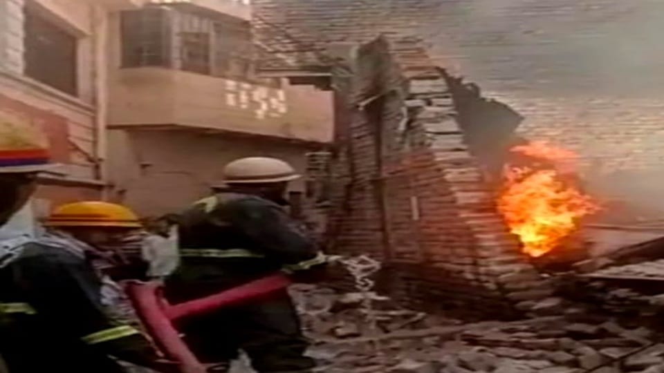 Fire broke out in a warehouse where bike parts were painted