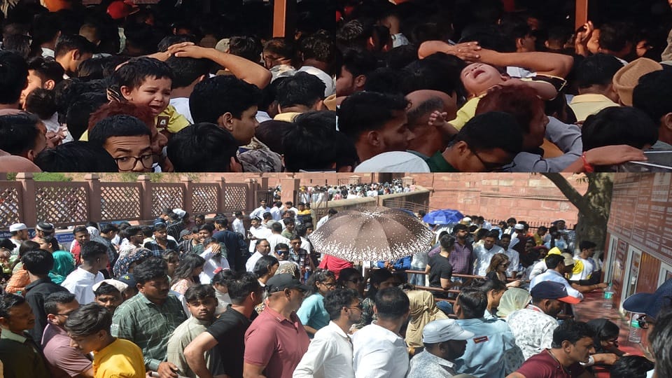 scuffle for tickets at the Taj children started crying three tourists fainted